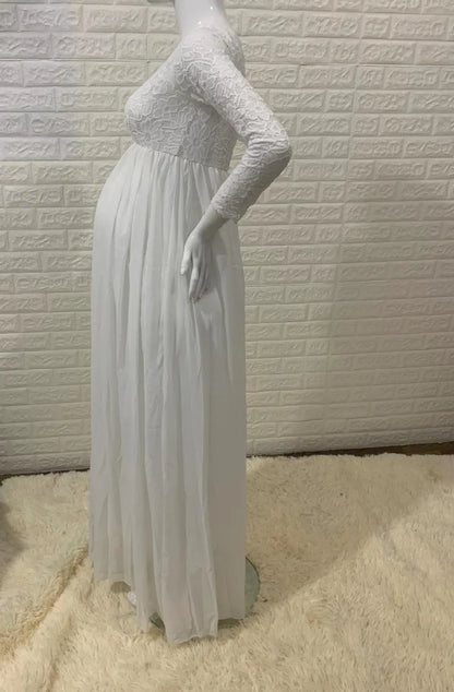 Baby Shower Dreeses- Empire Waist Lace Maternity Gown for Baby Shower- - IndioGear.com