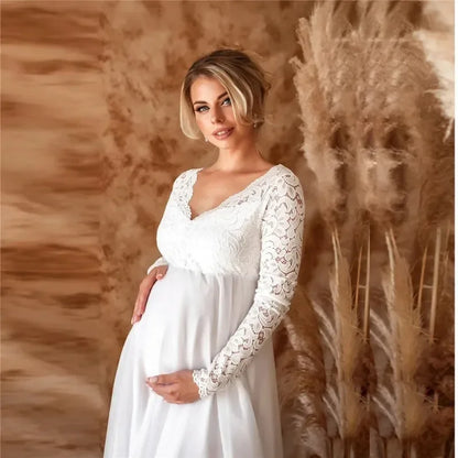 Baby Shower Dreeses- Empire Waist Lace Maternity Gown for Baby Shower- - IndioGear.com