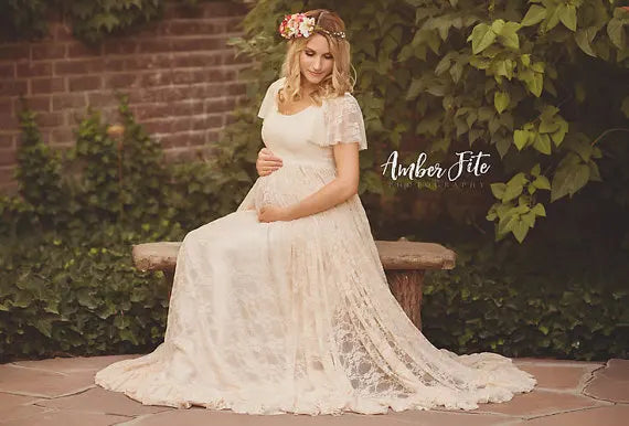 Baby Shower Dreeses- Maternity Lace Dresses for Pregnant Photo Shooting- - IndioGear.com