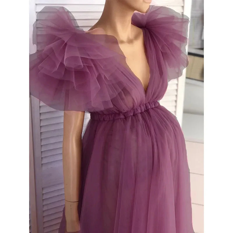 Baby Shower Dresses- Ethereal Mauve Baby Shower Dress – Capture the Moment- Light Purple- IndioGear Women Clothing