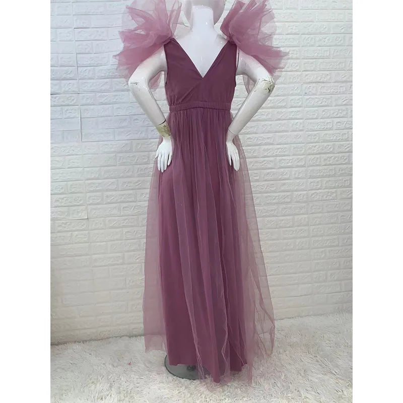 Baby Shower Dresses- Ethereal Mauve Baby Shower Dress – Capture the Moment- - IndioGear Women Clothing