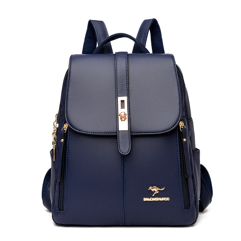 Backpacks- Elegant Metropolitan Carryall Backpack- Dark blue- IndioGear Women Clothing