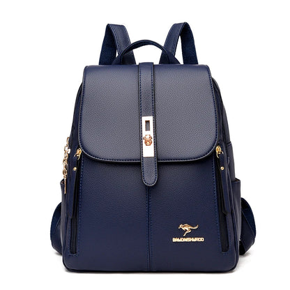 Backpacks- Elegant Metropolitan Carryall Backpack- Dark blue- IndioGear Women Clothing