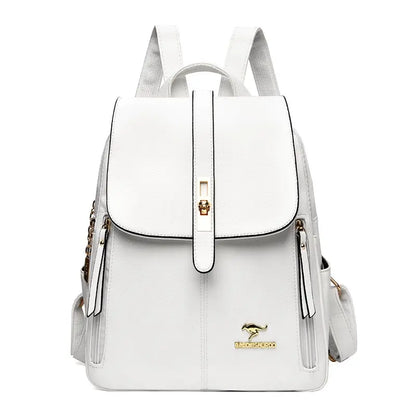 Backpacks- Elegant Metropolitan Carryall Backpack- White- IndioGear Women Clothing