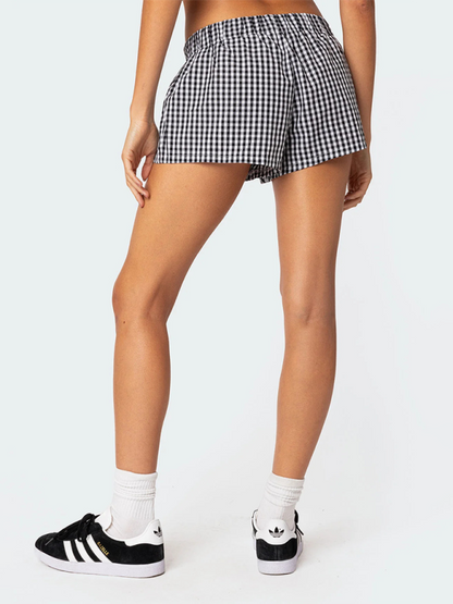 Beach Shorts- Plaid Lounge Shorts for Sunny Adventures- - IndioGear.com