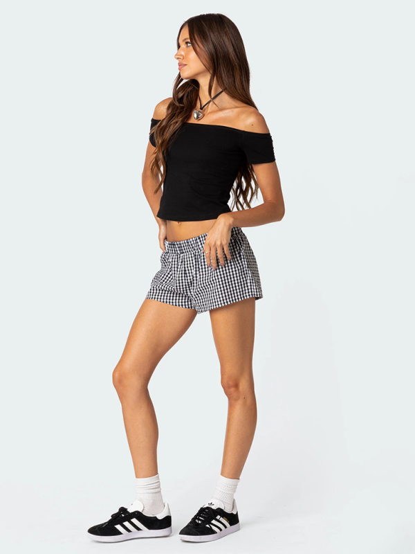 Beach Shorts- Plaid Lounge Shorts for Sunny Adventures- - IndioGear.com