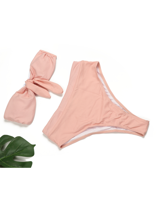 Bikinis- High-Waist Bikini Set with Bandeau Top for Women- - IndioGear.com