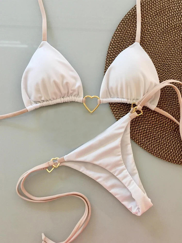 Bikinis- Triangle Bra & Micro Bikini String Brazilian Swimwear- - IndioGear.com