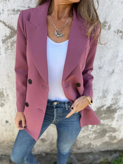 Blazers- Structured Double-Breasted Blazer for Professional Look- - IndioGear.com