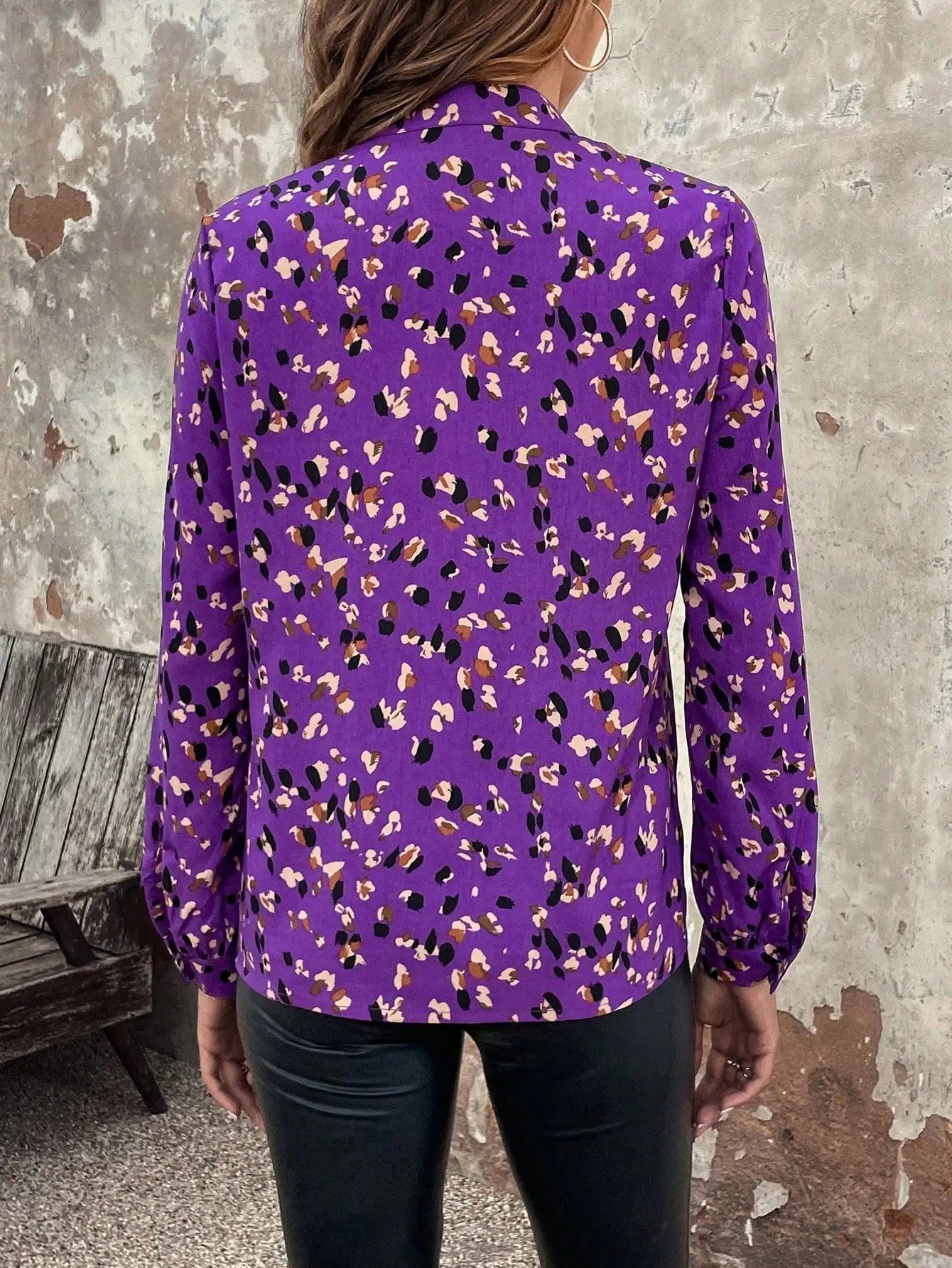 Blouses- Floral Everyday Blouse for Office Settings- - IndioGear.com