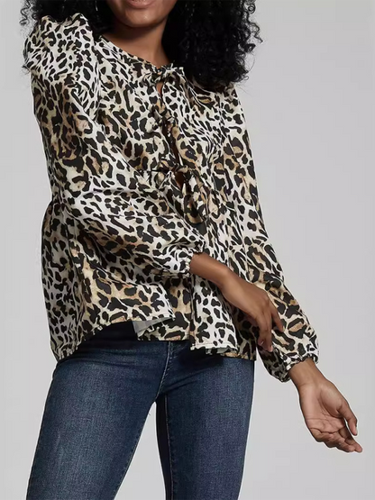 Blouses- The Ultimate Leopard Print Blouse- - IndioGear.com