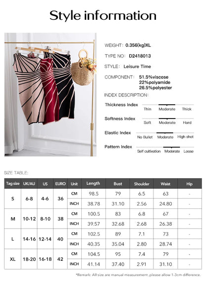 Bodycon Dresses- One-Shoulder Midi Dress - Women's Stripes Knitting Bodycon- - IndioGear.com