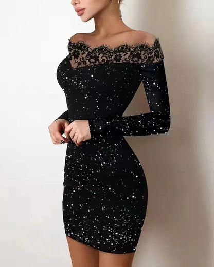 Bodycon Mini Dresses- Sparkling Mini Dress: Perfect for Party Season- - IndioGear Women Clothing