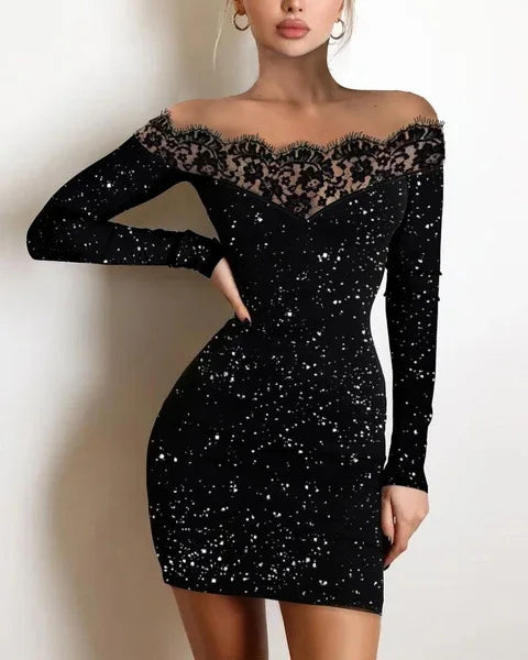 Bodycon Mini Dresses- Sparkling Mini Dress: Perfect for Party Season- - IndioGear Women Clothing