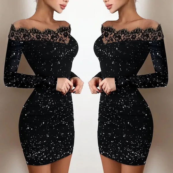 Bodycon Mini Dresses- Sparkling Mini Dress: Perfect for Party Season- - IndioGear Women Clothing