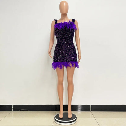 Bodycon Mini Dresses- Stunning Sequined Bodycon Mini Dress for Party Lovers 🎉- - IndioGear Women Clothing