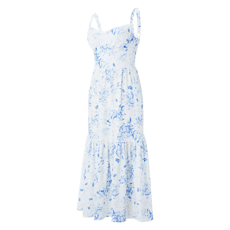 Boho Dresses- Boho Garden Parties Floral Cami Midi Dress- - IndioGear.com