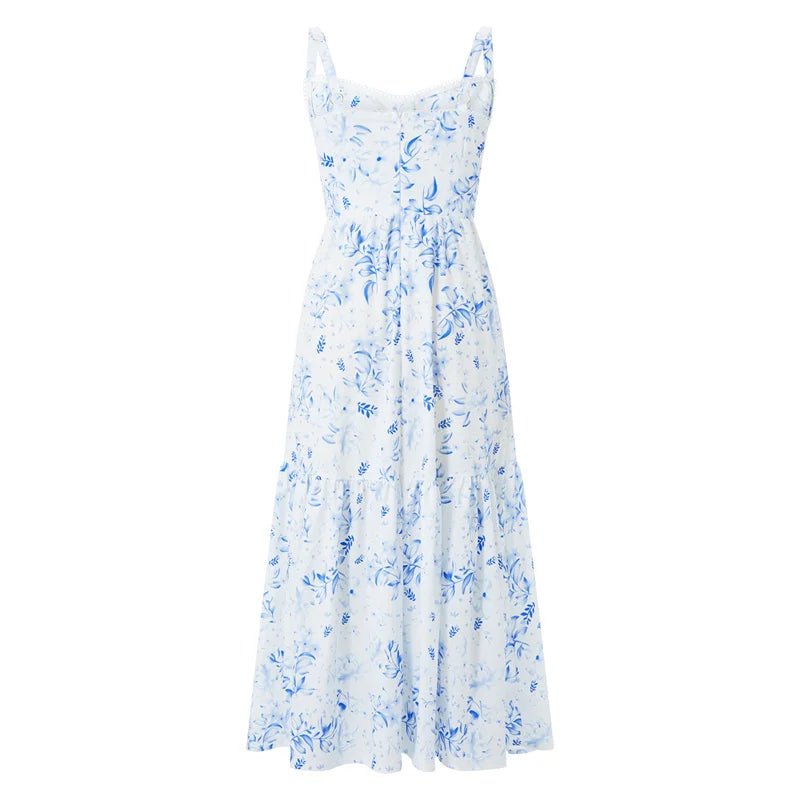 Boho Dresses- Boho Garden Parties Floral Cami Midi Dress- - IndioGear.com