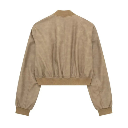 Bomber Jackets- Aviator Leatherette Jacket Urban Suede Bomber- - IndioGear.com