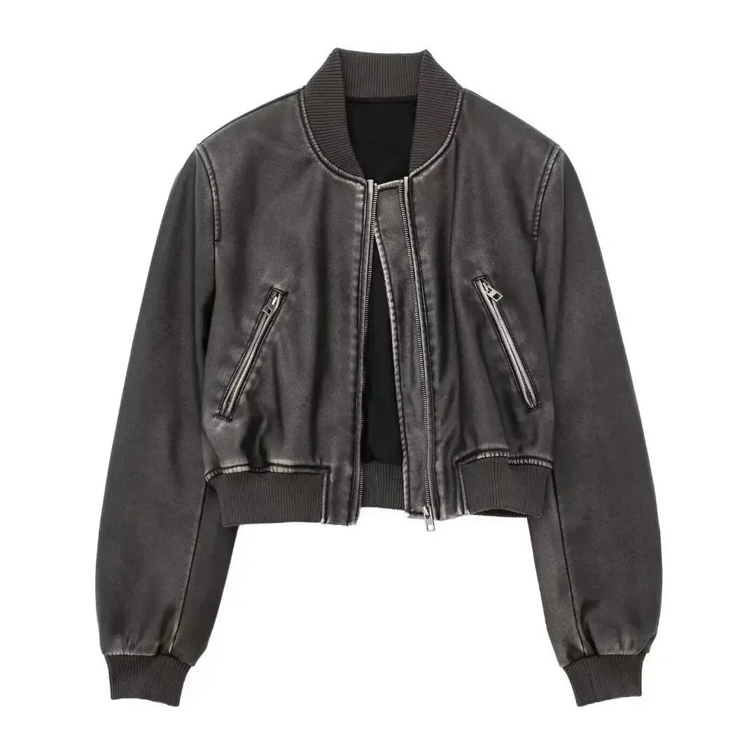 Bomber Jackets- Aviator Leatherette Jacket Urban Suede Bomber- Darkgray- IndioGear.com