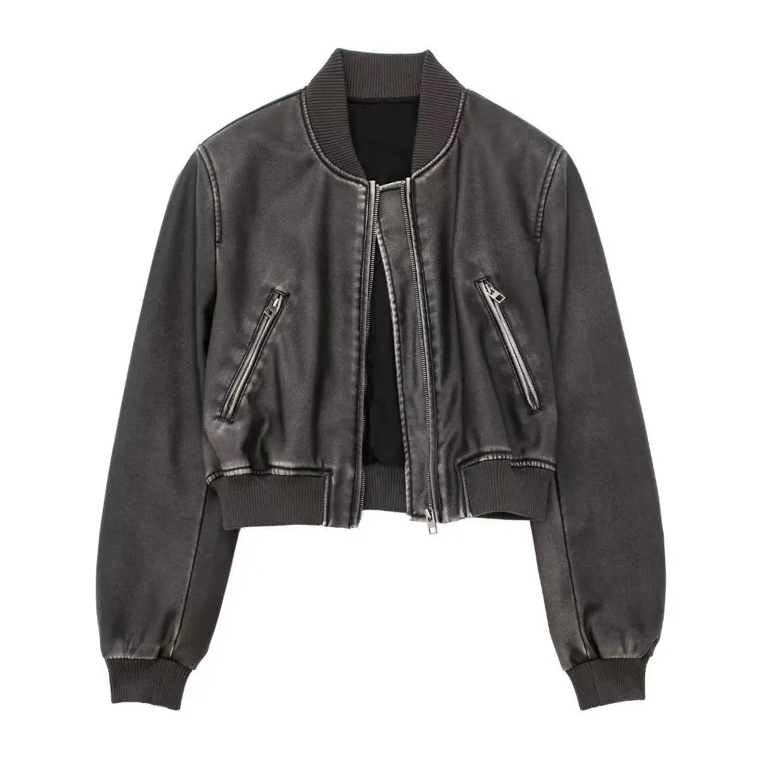 Bomber Jackets- Aviator Leatherette Jacket Urban Suede Bomber- - IndioGear.com