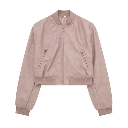 Bomber Jackets- Aviator Leatherette Jacket Urban Suede Bomber- - IndioGear.com