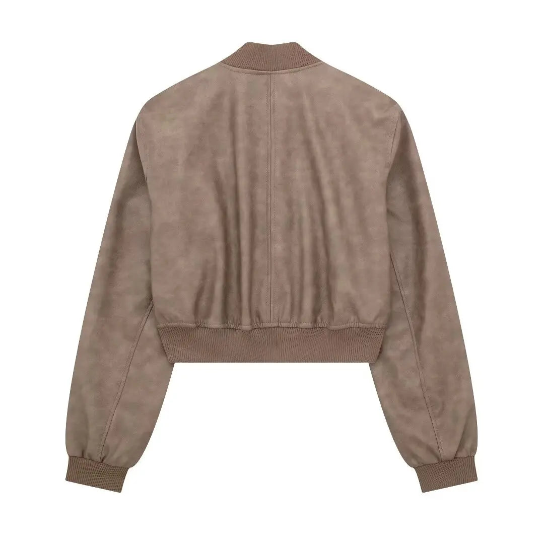 Bomber Jackets- Aviator Leatherette Jacket Urban Suede Bomber- - IndioGear.com