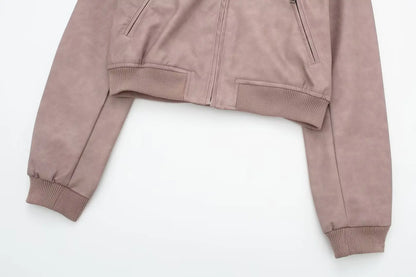 Bomber Jackets- Aviator Leatherette Jacket Urban Suede Bomber- - IndioGear.com