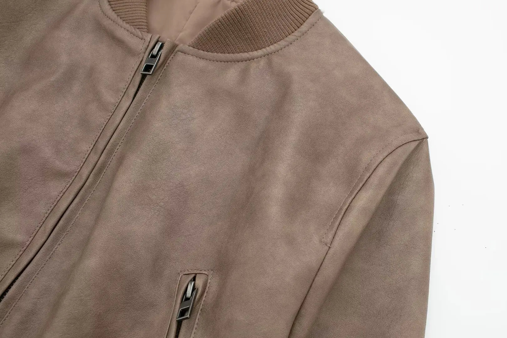 Bomber Jackets- Aviator Leatherette Jacket Urban Suede Bomber- - IndioGear.com