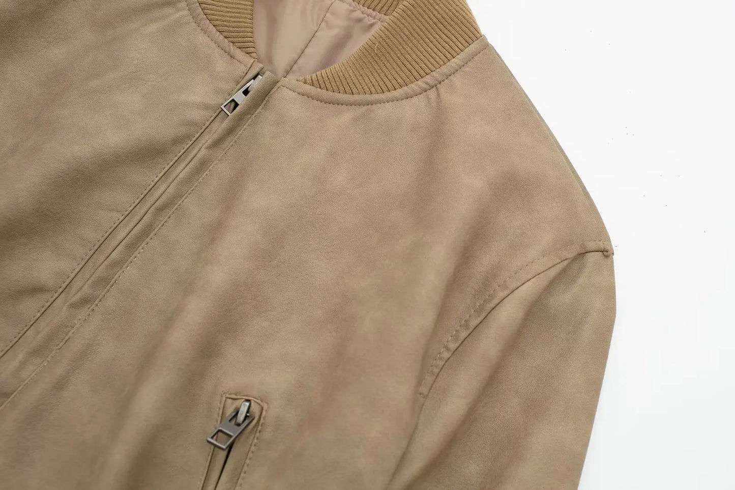 Bomber Jackets- Aviator Leatherette Jacket Urban Suede Bomber- - IndioGear.com