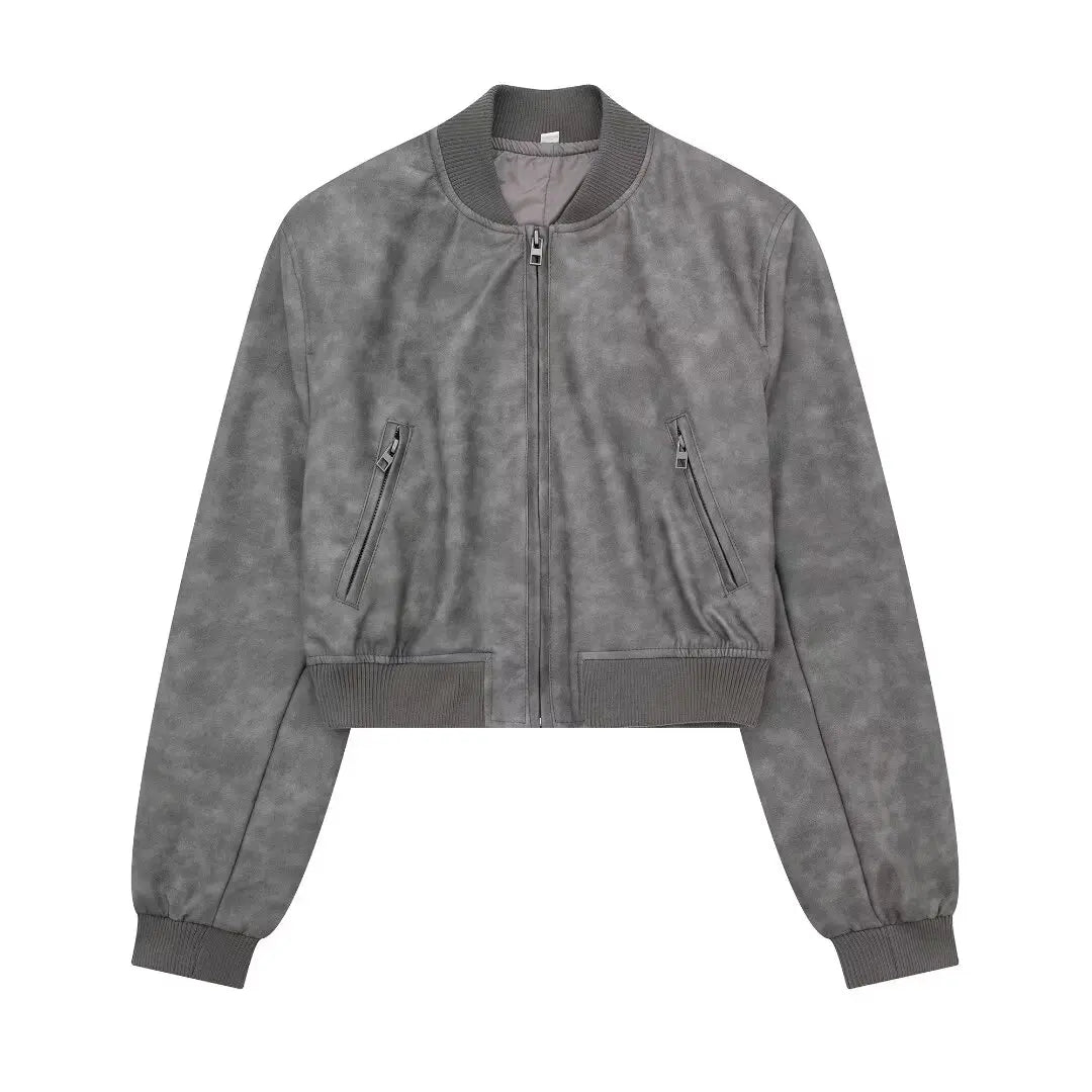 Bomber Jackets- Aviator Leatherette Jacket Urban Suede Bomber- - IndioGear.com