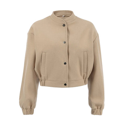 Bomber Jackets- Cropped Bomber Trucker-style Jacket for Women- - IndioGear.com