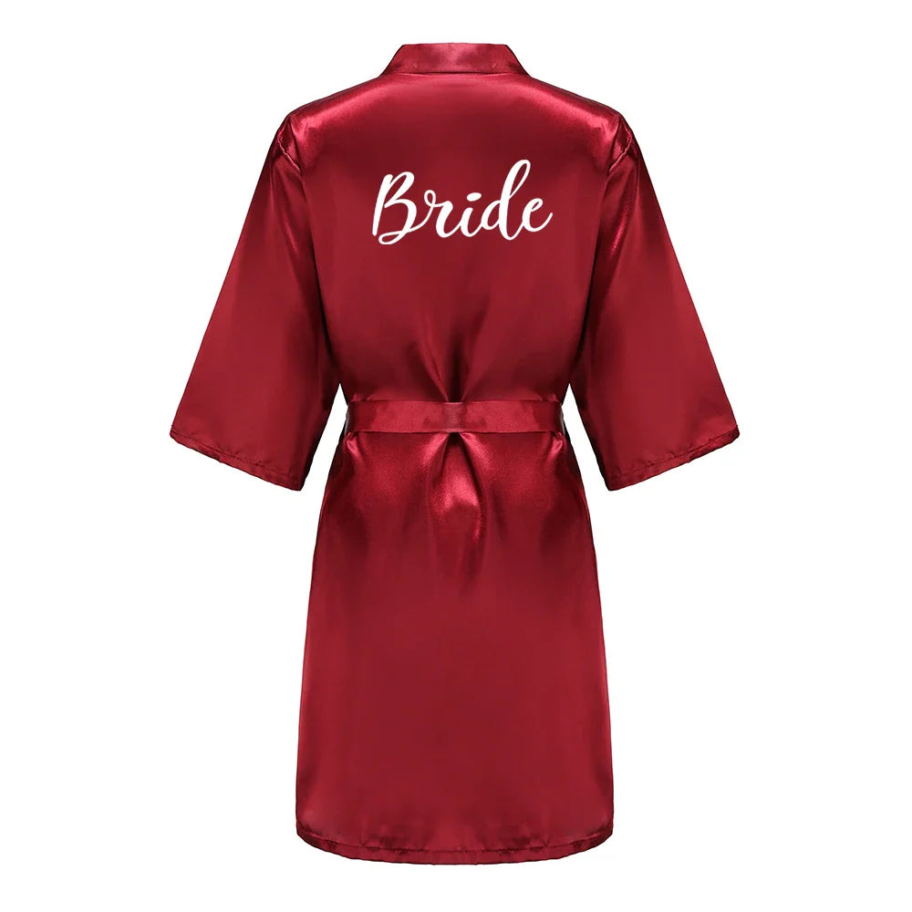 Bridal Party- Bridal Party Custom Satin Robes for After Party Weddings- Rio Red 4- IndioGear Women Clothing