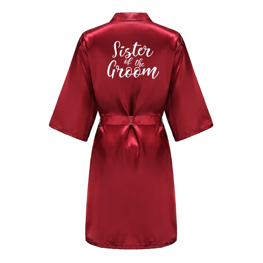 Bridal Party- Bridal Party Custom Satin Robes for After Party Weddings- - IndioGear Women Clothing