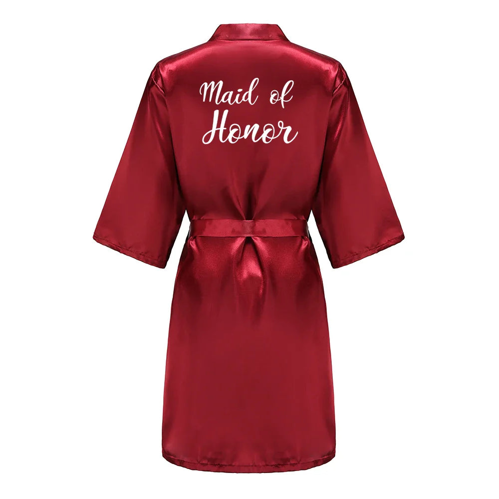 Bridal Party- Bridal Party Custom Satin Robes for After Party Weddings- - IndioGear Women Clothing