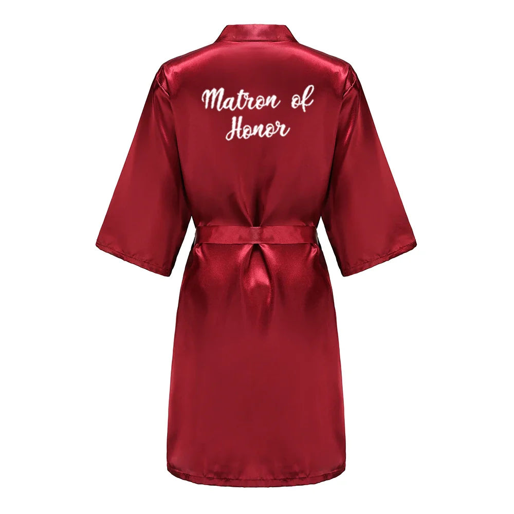 Bridal Party- Bridal Party Custom Satin Robes for After Party Weddings- - IndioGear Women Clothing