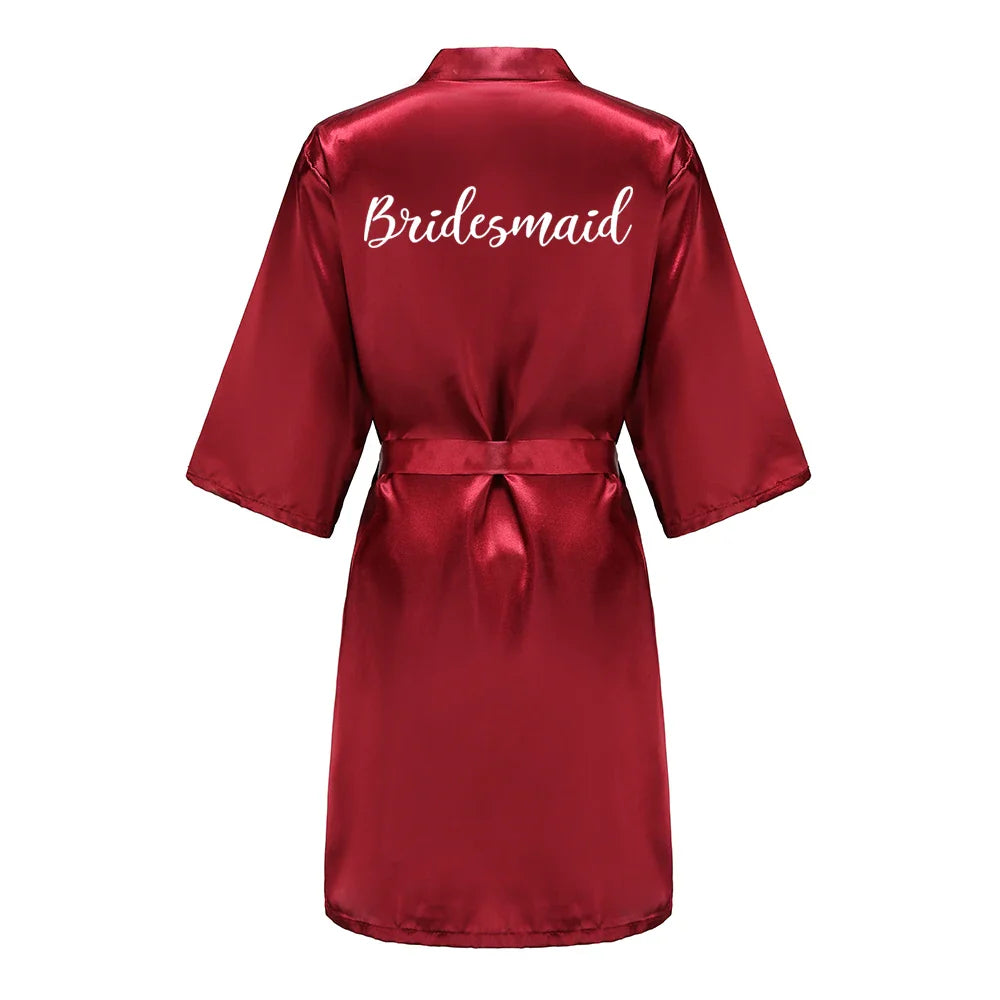 Bridal Party- Bridal Party Custom Satin Robes for After Party Weddings- - IndioGear Women Clothing