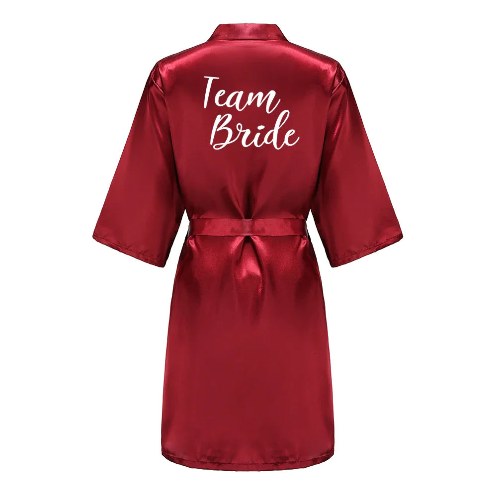 Bridal Party- Bridal Party Custom Satin Robes for After Party Weddings- - IndioGear Women Clothing