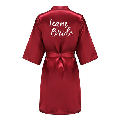 Bridal Party- Bridal Party Custom Satin Robes for After Party Weddings- Rio Red 11- IndioGear Women Clothing