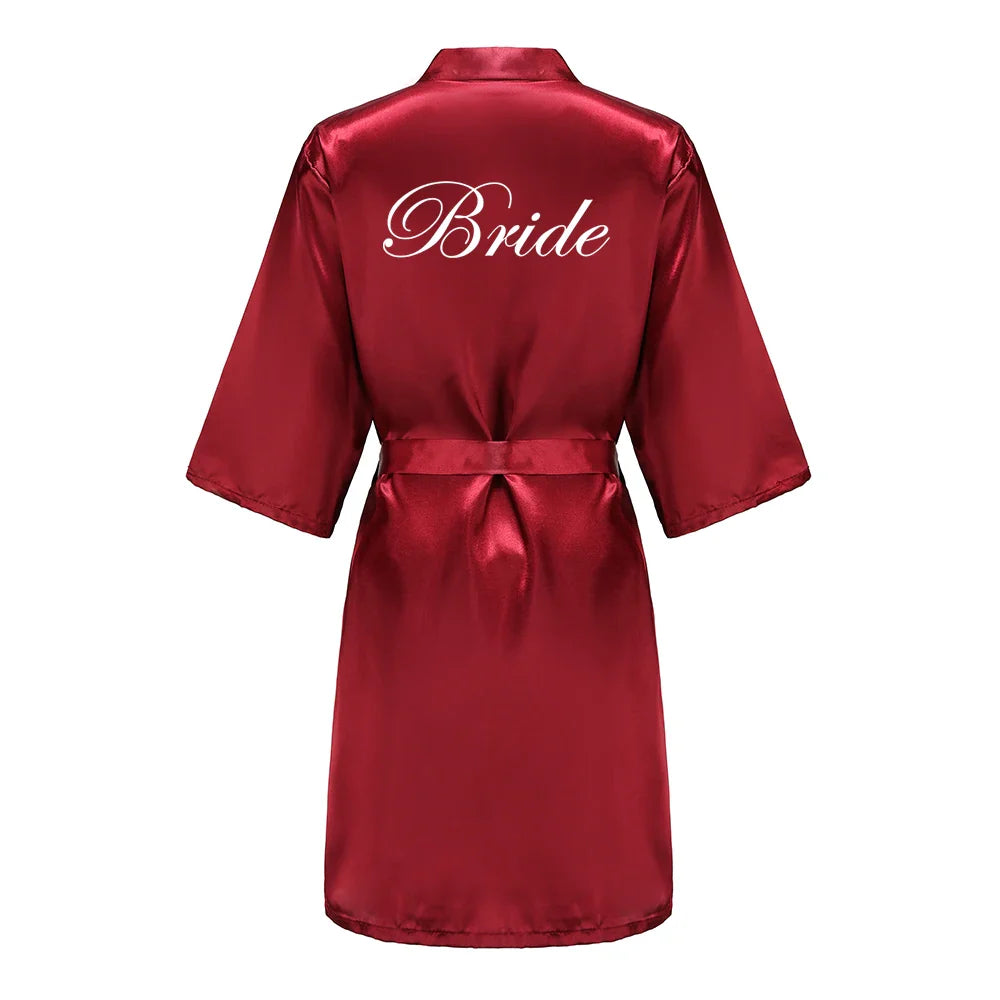 Bridal Party- Bridal Party Custom Satin Robes for After Party Weddings- Rio Red 3- IndioGear Women Clothing