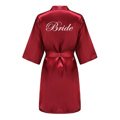 Bridal Party- Bridal Party Custom Satin Robes for After Party Weddings- Rio Red 3- IndioGear Women Clothing