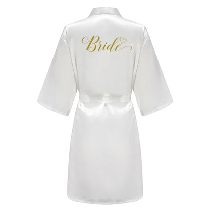 Bridal Party- Bridal Party Custom Satin Robes for After Party Weddings- - IndioGear Women Clothing