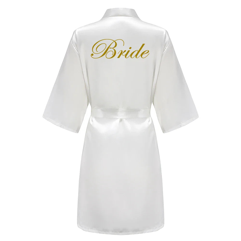 Bridal Party- Bridal Party Custom Satin Robes for After Party Weddings- - IndioGear Women Clothing