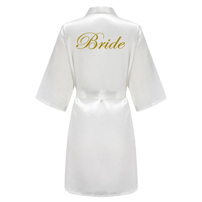 Bridal Party- Bridal Party Custom Satin Robes for After Party Weddings- - IndioGear Women Clothing