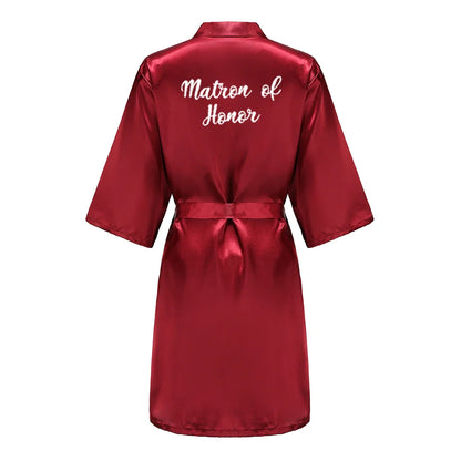 Bridal Party- Bridal Party Custom Satin Robes for After Party Weddings- Rio Red 10- IndioGear Women Clothing