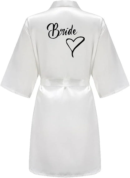 Bridal Shower Party- Custom Bride & Bridesmaid Team Robes- White 1- IndioGear Women Clothing