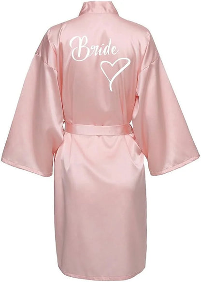 Bridal Shower Party- Custom Bride & Bridesmaid Team Robes- Pink 3- IndioGear Women Clothing