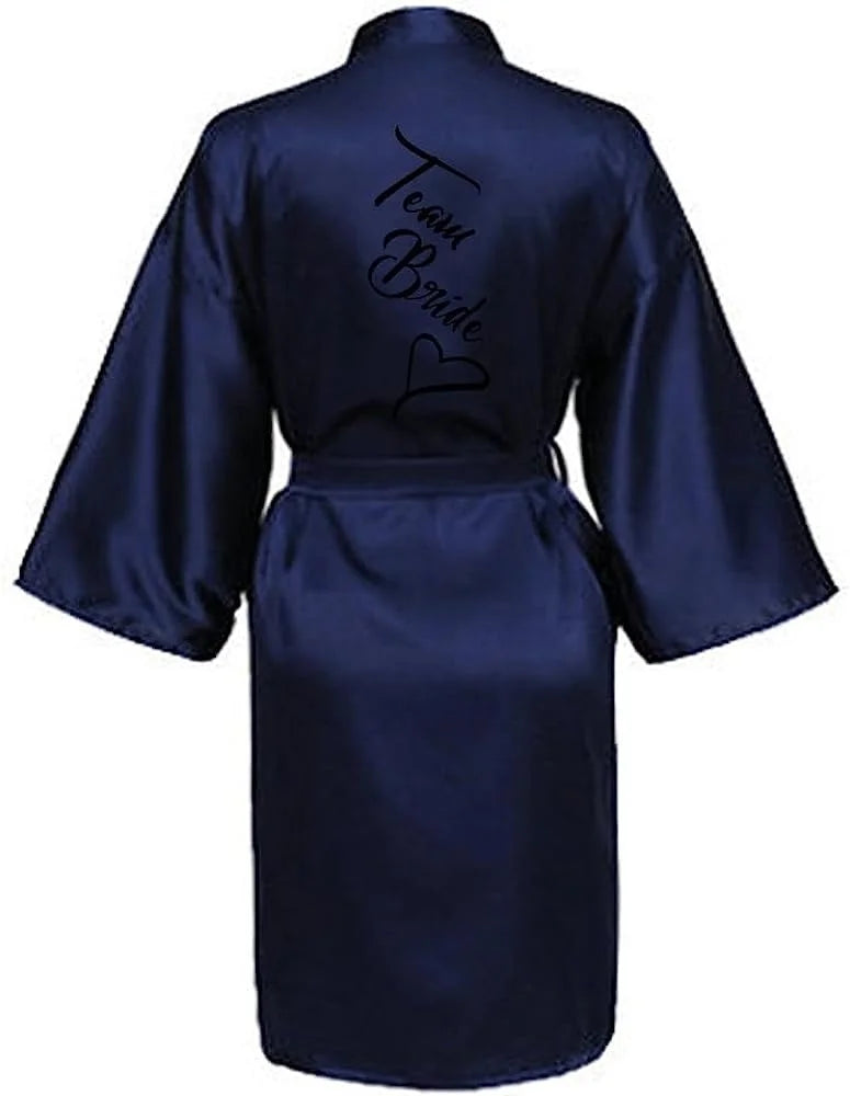 Bridal Shower Party- Custom Bride & Bridesmaid Team Robes- Blue- IndioGear Women Clothing