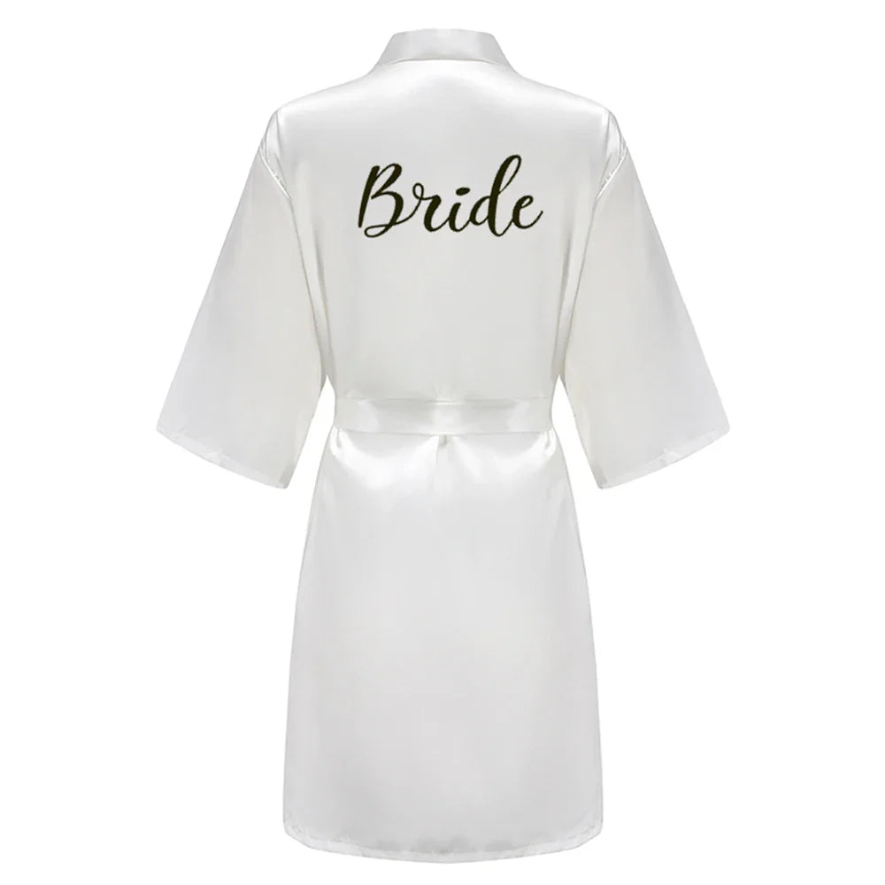 Bridal Shower Party- Personalized Metallic Copper Bridal Party Robes- White 4- IndioGear Women Clothing