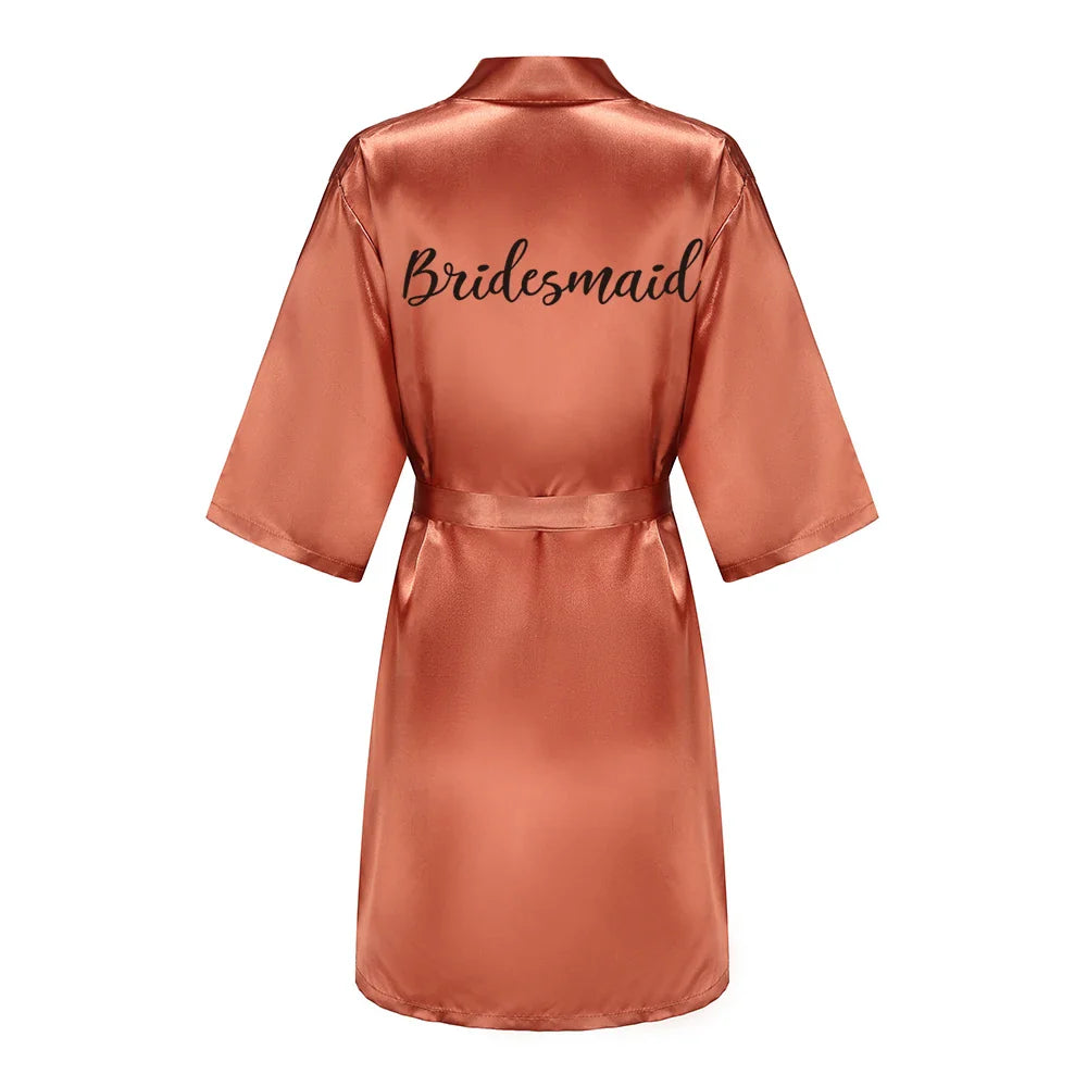 Bridal Shower Party- Personalized Metallic Copper Bridal Party Robes- Copper Red 7- IndioGear Women Clothing